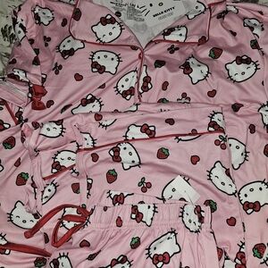 Hello Kitty Strawberry Print Womens Pajama Set
